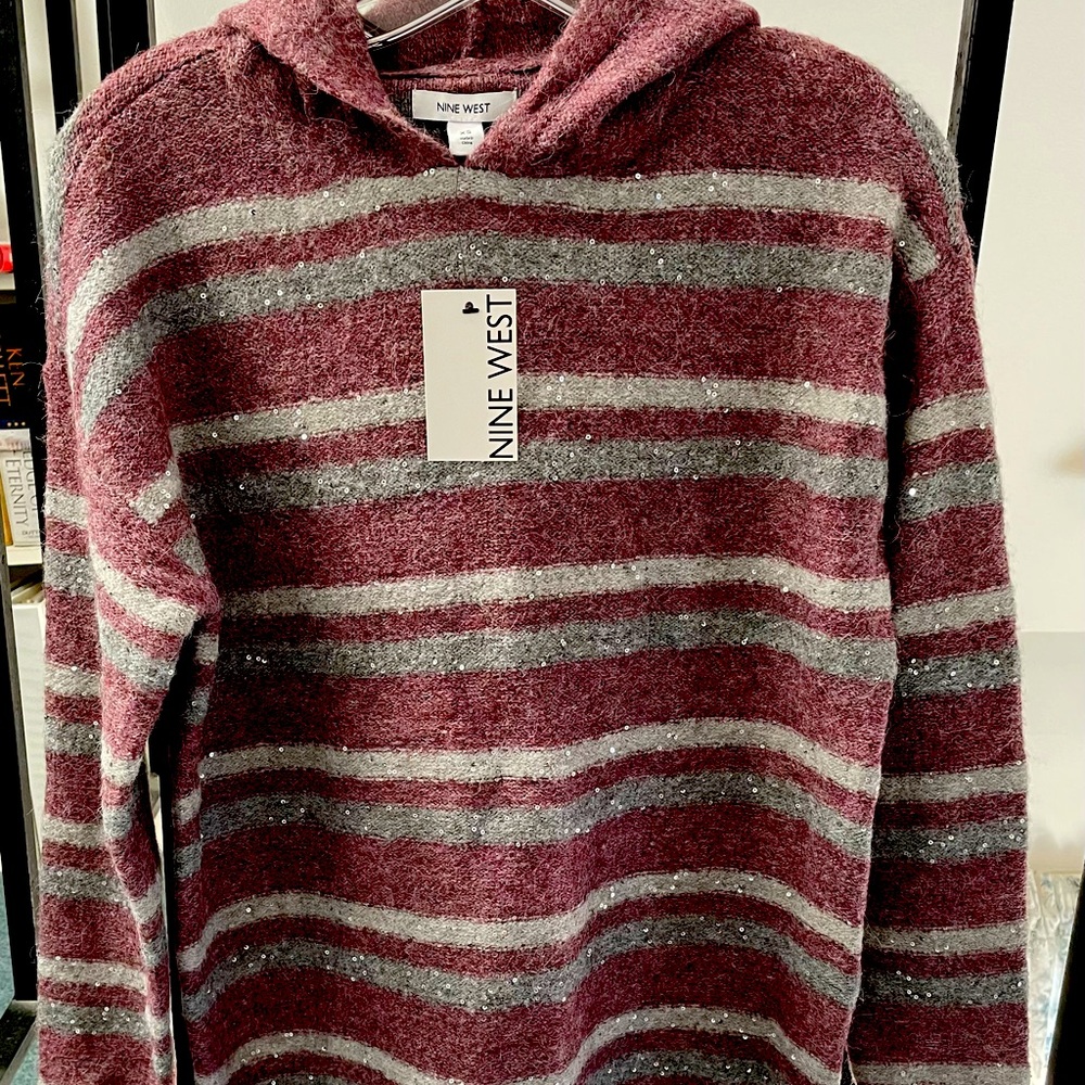 Nine West sequin embellished sweater hoodie